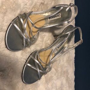 Silver metallic dress shoes